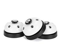 Sorandy Pet Training Bell Set of 3, Loud Crisp Sound, Perfect for Teaching Cats and Dogs to Ring for Dinner or Play, Durable Stainless Steel and Plastic, 7cm Diameter (White)