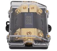 Sorandy Power Ground Distributor Splitter, Universal Copper Design with Circuit Protection for Car Audio Systems, 0/2 Gauge Fit for Cord, 1 X Power Ground Distributor