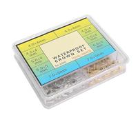 Sorandy Professional Watch Crown Set, High Hardness Wear Replacement Tool Kit, Gold Silver Steel Crown Tools with Multiple Sizes, Ideal for Watch Repairing Accessory, 4.0+4mm 4.5+4mm