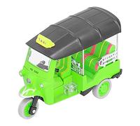 Sorandy Pull Back Tricycle Model Toy, Bright and Simulation Thai Tuk Tuk Car, Easy Operation for Kids, 1 X Tricycle Toy Included (Green)