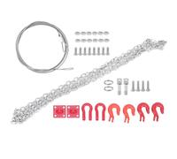 Sorandy RC Car Universal Buckle Trailer Chain Tow Rope Set, Durable Red Metal RC Accessories Kit for 1/10 Scale Axial SCX10 D90 CC01/ 14 Pieces