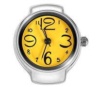 Sorandy Ring Watch Stylish Quartz Analog Finger Ring Love Watch for Casual Dating Stainless Steel Women Men 8Colors (Yellow)