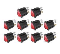 Sorandy Rocker Switch 10Pcs Large Round 3Pin Red Light Durable for Household Appliances and Industrial Equipment