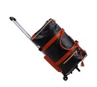 Sorandy Rolling Garment Bag, Water Proof Large Capacity Travel Bag with Detachable Trolley Soft Leather Handle Silent Wheels 40L, Convertible Garment Duffel for Work Travel (Black Brown)