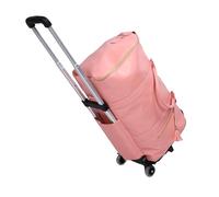 Sorandy Rolling Garment Bag, Water Proof Large Capacity Travel Bag with Detachable Trolley Soft Leather Handle Silent Wheels 40L, Convertible Garment Duffel for Work Travel (Pinkish)