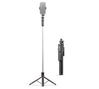 Sorandy Selfie Stick Tripod, 67 Inch Adjustable Phone Tripod Stand & Selfie Stick for Vlogging,Live Streaming, Portable Extendable Cell Phone Stand for Travel,Camping,Outdoor (Black)