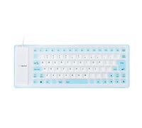 Sorandy Silicone Keyboard Lightweight Portable USB Wired Silent for Home and Office Soft Comfortable 85 Keys (Blue)