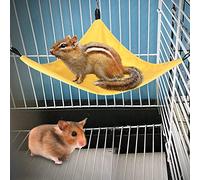 Sorandy Small Pet Hammock, Cozy Hanging Bed, Comfortable Resting Space with Hooks for Hamsters, Guinea Pigs, Sugar Gliders & Birds (Yellow)
