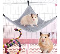 Sorandy Small Pet Hammock, Cozy Hanging Bed, Comfortable Resting Space with Hooks for Hamsters, Guinea Pigs, Sugar Gliders & Birds (Grey)