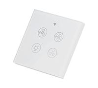 Sorandy Smart Fan Light Switch, Voice Control Home Timer Function Fan Switch with Group Control, Power Off Memory for Ceiling and Light with Tempered