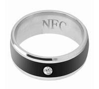 Sorandy Smart NFC Multifunction Ring Magic Wearable Device for Mobile Phone, No Charge/Depth for Personal Information Exchange and Privacy Encryption Unlock, Beautiful Appearance, Easy to Use (size8)
