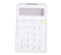 Sorandy Solar Calculator, 12 Digits Large Display Cute Compact Basic Standard Calculator with Responsive Mechanical Buttons for Restaurant Shop Office Study School Home (White)