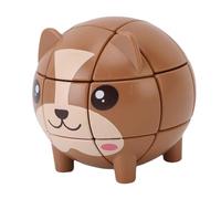 Sorandy Speed Cube Set, Bear Shaped Puzzle Cube, 3 Tier Difficulty ABS Animal Toy with Adorable Brown Bear Design, Ideal for Family Game Night