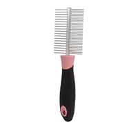 Sorandy Stainless Steel Double Sided Pet Grooming Comb for Efficient Flea Control Dogs Cats (Pink)
