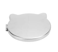 Sorandy Stylish Double Sided Makeup Pocket Mirror, Stainless Steel Compact Mirror, Unbreakable Small Purse with Storage Bag, Handheld Travel Makeup for Man, Women, Girl (Cat Shape 2.7 X 2.6in)