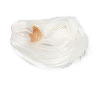 Sorandy Three Piece Inner Net Doll Hair Wig, Ball Jointed Doll Wig, 1/6 Long Straight High Temperature Proof Silk Hair Replacement Wigs With Bangs for 15.5-17cm Dolls (White)