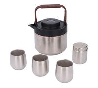 Sorandy Ti Teapot Set, Chinese Metal Kettle Set, 120ml Cups 200ml Canister 1000ml Insulated Tea Pot Kit with Infuser & Heat Resistive Handle for Living Room, Office, Meeting Room