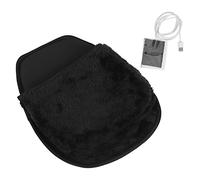 Sorandy USB Heated Roomy Mouse Pad for Hand Warming, Wrist Pad Design for Comfort, Desk Accessories for Men and Women, Plush Snowflake Material 11.42x8.66in (Black)