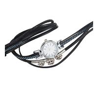 Sorandy Women's Round Dial Rhinestone Wristwatch with Metal Case, Chic Bracelet Jewelry for Women, Black and Blue (Black)