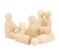 Sorandy Wooden Peg Dolls 10 Pcs Unfinished Natural Safe for DIY Crafts Imagination Development (65MM boy)