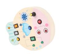 Sorandy Wooden Sensory Board, Educational Early Learning Toy, Switch LED Lights Activity Board with Beech Wood to Develop Logical Thinking & Motor Skills for Children