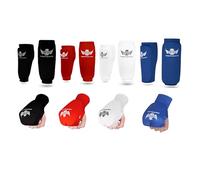 SORANO SPORTS Elasticated Karate Mitts For Training And Shin Guards For Karate, MMA, Muay Thai, Boxing, Kickboxing Training And Sparring (Black, L/XL)