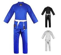 SORANO SPORTS Karate Gi |Premium Karate Suit W/Free White Belt For Unisex Adults Made With Poly/Cotton|Karate Gi Adult In White, Black And Blue (blue, 4/170)