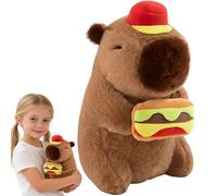 SORAYUXI Capybara Plush, Kawaii Hamburger Capybara Stuffed Aniamls, Capybara Teddy, Soft Plushie Dolls, 23cm Capybara Toy Decorative Item Bedroom Companion Birthday Gift for Kid Boy Gir