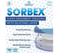 Sorbex Super Absorbent Dressing Pad with OptiSil Silicone Contact Layer for Moderate to Heavy exuding Wounds (15x15)