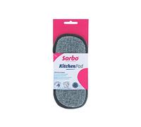 Sorbo Kitchen Pad 2-Pack: Dual-sided, super absorbent, non-scratch scrubber. Great for limescale, streak-free cleaning. Long-lasting, machine washable at 40°C. Ideal for kitchen, hob, oven & pans
