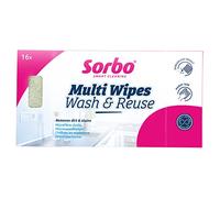 Sorbo Microfibre Multi Wipes, 16 Pack Reusable Household Cloths for Multi-Purpose cleaning and Perfect for Wet and Dry use, Machine Washable and Ideal for Chemical Free Cleaning