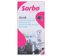 Sorbo Recycled Soap Pads, Pack of 10, Sponge with Soap, for Stubborn Dirts, Washing Up Grill, Barbecue