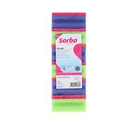 Sorbo Scouring Sponges, Non-Scratch Extra Grip and Super Absorbent Cleaning Scourers ideal for home and Kitchen Cleaning, Each pack includes 6 scourers in assorted colours