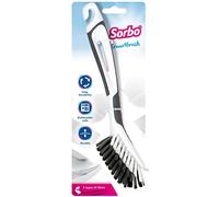 Sorbo Smart Brush, Dish Brush, Washing up brush with Non-Slip Soft-Grip Handle, Durable, Long Lasting, Heat Resistant and Dishwasher Safe,Grey,6 x 10 x 26 cm