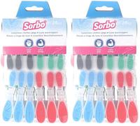 Sorbo Soft Grip Plastic Clothes Pegs, 48 Pack, Extra Strong Coiul for effective hold of laundry without marking, Perfect for outdoor windy conditions