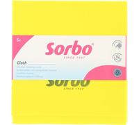 Sorbo Sorbonettes Cleaning Cloths - Set of 5-38 x 40 cm - Highly Absorbent & Lint Free - Washable up to 60 °C - Universal All-Purpose Cloths - For Kitchen, Bathroom & Household - Yellow