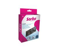 Sorbo Stainless Steel Pan Scourers, 4 Pack, Strong & Durable Scrubbers for Tough Cleaning Tasks - Perfect for Pots, Pans, BBQs, and Ovens