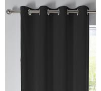 Fusion Sorbonne Thermal Lined Eyelet Curtains in Black 168x229cm Black