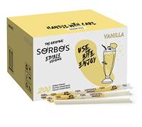 Sorbos Edible Straws, Vanilla Flavored, Sustainable, Individually Packaged, No Plastic, No Allergens, No Gluten, No PFAS, Eco Friendly, 7.4 inches Long (Pack of 200)