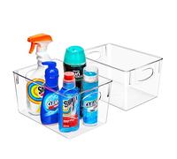 Sorbus 2 Pack Large Clear Plastic Storage Bins, Clear Organizer Bins with Handle for Kitchen, Pantry, Cabinet, Refrigerator, Craft, Toys, Clothes, Closet, Under Sink, Bathroom Organizers and Storage