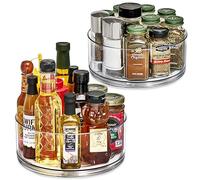 Sorbus 9 Inch Clear Lazy Susan Organizer | Lazy Susan for Refrigerator Organizing | Rotating Lazy Susan Turntable for Fridge, Pantry, Cabinet, Table, Makeup, Bathroom (2-Pack)