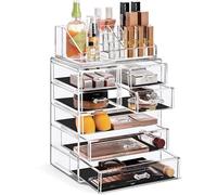 Sorbus Acrylic Cosmetics Makeup and Jewelry Storage Case Display Set (Set Style 1)