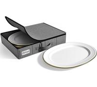 Sorbus China Platter Storage Containers - Serving Platter Storage Containers - Hard Shell, Handles & Felt Dividers - Storage Platter for Packing Dishes
