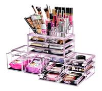 Sorbus Cosmetic Makeup and Jewelry Storage Case Tower Display Organizer - Spacious Design - Great for Bathroom, Dresser, Vanity and Countertop (Purple)