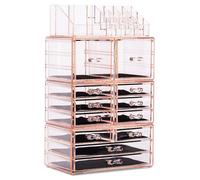 Sorbus Cosmetic Makeup and Jewelry Storage Case Tower Display Organizer - Spacious Design - Great for Bathroom, Dresser, Vanity and Countertop (Pink)