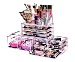 Sorbus Cosmetic Makeup and Jewelry Storage Case Tower Display Organizer - Spacious Design - Great for Bathroom, Dresser, Vanity and Countertop (Purple)