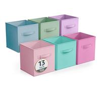 Sorbus Fabric Storage Cubes - 6 Foldable Storage Bins for Organizing Pantry, Cubbies, Toy Box - Clothes Storage & Closet Organizer - 13 Inch Collapsible Cube Baskets for Shelves with Handle