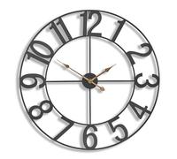 Sorbus Large Wall Clock for Living Room Decor - Wall Clock for Kitchen - 32 inch Big Wall Clock Decorative - Metal Wall Art - Analog Large Clock for Bedroom, Home, Kitchen, Office, Wall Decor (Black)