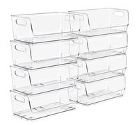 Sorbus Stackable Storage Bins Open Front, Clear Stackable Storage Bins, Pantry Bins for Storage and Organization, Acrylic Stackable Bins for Kitchen, Clear Pantry Organizer Bins (Small Wide 8 Pack)