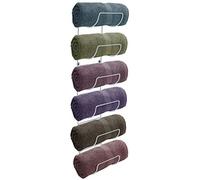 Sorbus Towel Rack Wall Mount - 6 Compartments of White Metal Towel Holder for Bathroom Decor Sets, Organizer for Linens, Gym, Rv, Door, Cabinet - Wine Rack Wall Mounted for Kitchen, Bar, Wine Cellar